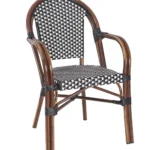 Carcassonne Armchair - Black & White PE Flat Rattan Weave & EPC Aluminium