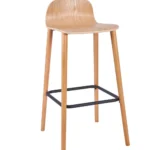 Copenhagen High Stool Lacq Shell Wood Legs Clear Lacquer Ash Veneer Natural / Clear Lacquer Legs