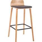 Copenhagen High Stool Lacq Shell Wood Legs Clear Lacquer
