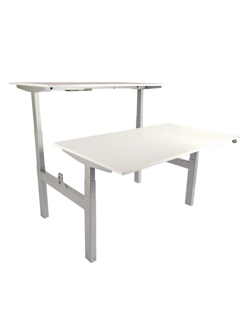 dual_had_grey_2_copy.webp B2B Dual Stage Height Adjustable Desk Frame Grey / Desk Frame only *Laminate Table Tops Available - Image 1