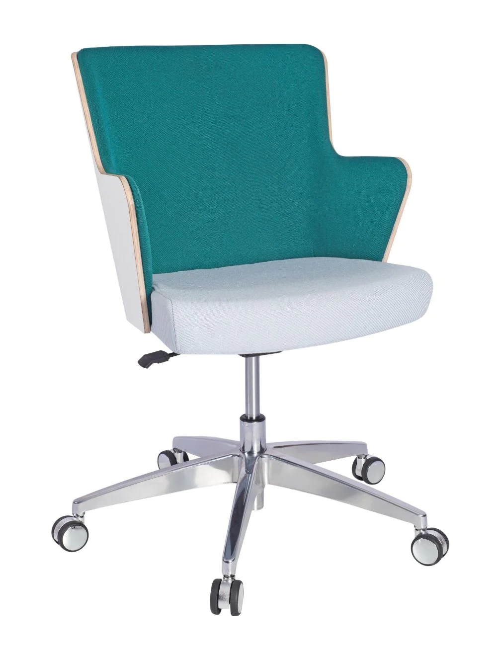 hhhhhharmchair_white_laminate_5_star_office_base_2_copy.webp Skapa Armchair (WHT Laminate) - 5 Star Swivel (With Gas) RFU / Aluminium - Image 1
