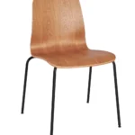 Copenhagen Side Chair 4 Leg (Raw) Ash Veneer Raw / EPC Black Steel