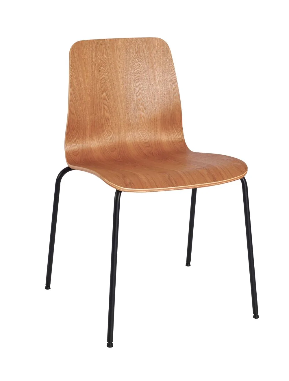 jkl.webp Copenhagen Side Chair 4 Leg (Raw) Ash Veneer Raw / EPC Black Steel - Image 1