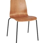 Copenhagen Side Chair 4 Leg (Natural) Ash Veneer Natural / EPC Black Steel