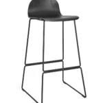 Copenhagen Stool 750 Skid Frame (Black) Ash Veneer Black / EPC Black Steel