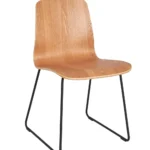 Copenhagen Side Chair Skid Frame (Natural) Ash Veneer Natural / EPC Black Steel