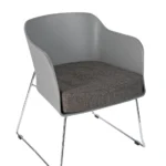 Poppy Tub Chair (Skid Frame) Grey