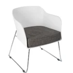 Poppy Tub Chair (Skid Frame) White