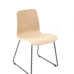 Copenhagen Side Chair Skid Frame (Raw) Ash Veneer Raw / EPC Black Steel