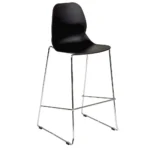 Shoreditch Side Chair - E Frame Mid Height Stool (Skid) Black