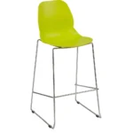 Shoreditch Side Chair - E Frame Mid Height Stool (Skid) Lime