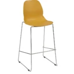 Shoreditch Side Chair - E Frame High Stool (Skid) Mustard