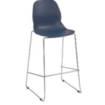 Shoreditch Side Chair - E Frame Mid Height Stool (Skid) Navy
