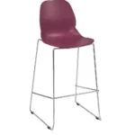 Shoreditch Side Chair - E Frame High Stool (Skid) Plum