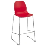 Shoreditch Side Chair - E Frame Mid Height Stool (Skid) Red