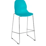Shoreditch Side Chair - E Frame High Stool (Skid) Turquoise
