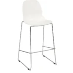 Shoreditch Side Chair - E Frame Mid Height Stool (Skid) White