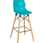Shoreditch Poseur Height Stool - K Frame (Beech) Turquoise
