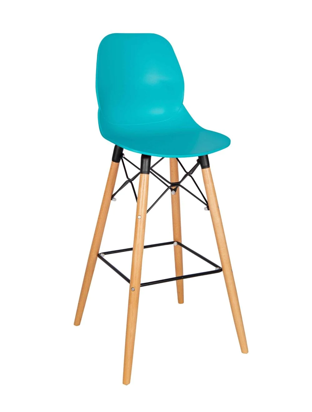 shoreditch_k_frame_beech_turq_360765t_1.webp Shoreditch Poseur Height Stool - K Frame (Beech) Turquoise - Image 1