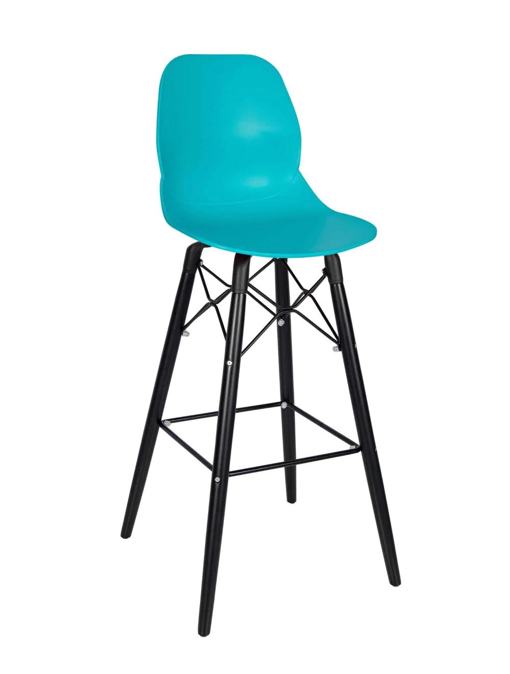shoreditch_k_frame_poseur_turq_360760t_1.webp Shoreditch Poseur Height Stool - K Frame (Black) Turquoise - Image 1