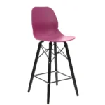 Shoreditch Mid Height Stool - K Frame (Black) Plum