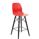 Shoreditch Mid Height Stool - K Frame (Black) Red