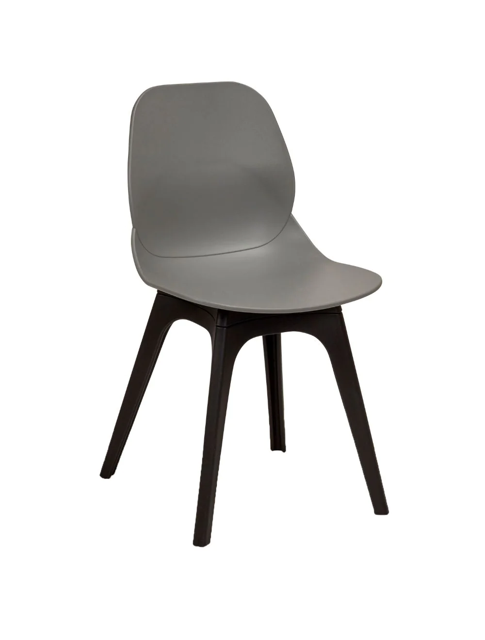 shoreditch_side_chair_black_r_frame_grey_359013g.webp Shoreditch Side Chair - R Frame (Black) Grey - Image 1
