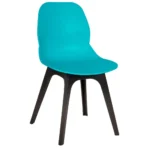 Shoreditch Side Chair - R Frame (Black) Turquoise