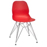Shoreditch Side Chair - N Frame (Chrome) Red