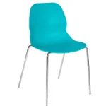 Shoreditch Side Chair - F Frame (4 Leg/Stackable) Turquoise