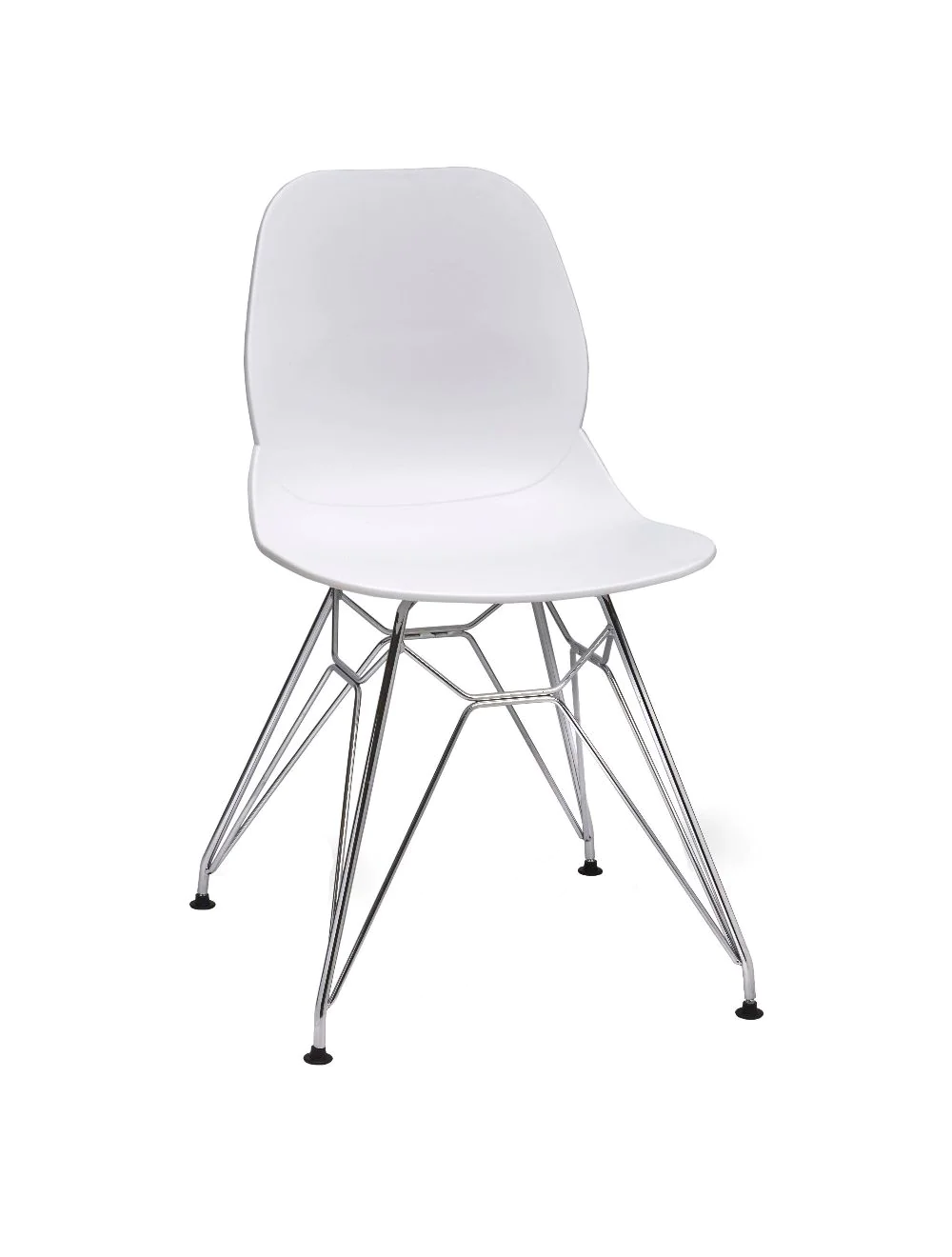 shoreditch_side_chair_white_n_frame_360043w.webp Shoreditch Side Chair - N Frame (Chrome) White - Image 1