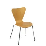 Torino Side Chair - 4 Leg Frame Polished Natural  / Chrome Steel Frame