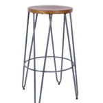 Trieste High Stool  Polished Grey Veneer / Steel / Clear EPC