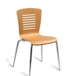 Verona Side Chair Polished Natural / Chrome Steel Frame